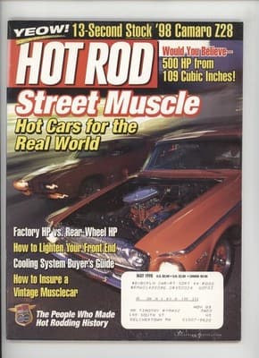 Hot Rod May 1998 13 Sec Camaro Z28 500HP Muscle Car Magazine