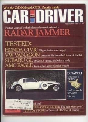 Car & Driver February 1980 Honda Civic Radar Jammer Car Magazine