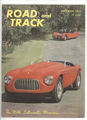 Road & Track September 1952 Red Roadster Sports Car Magazine