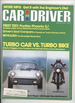 Car and Driver August 1979 Pontiac Phoenix Diesel Sport Magazine