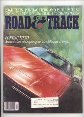 Road & Track September 1983 Pontiac Fiero BMW Diesel Magazine