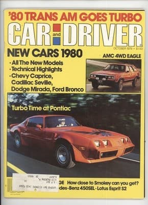 Car and Driver October 1979 Trans AM Turbo 1980 New Cars Magazine