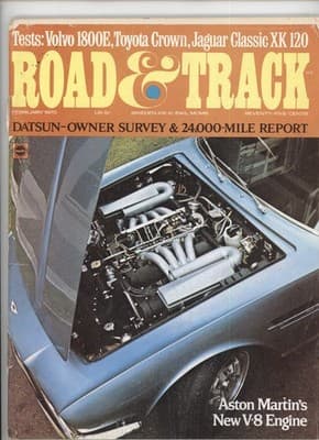 Road & Track February 1970 Aston Marine V-8 Engine Datsun Test Magazine