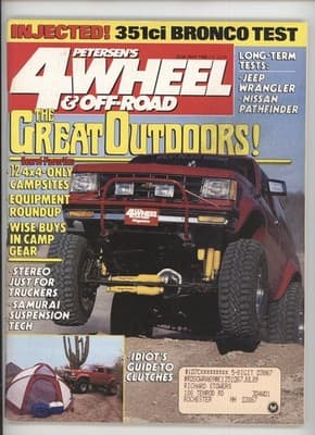 Petersen's 4 Wheel & Off-Road May 1988 Bronco Test Campsites Magazine