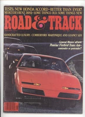 Road & Track January 1982 Pontiac Firebird Trans Am Magazine