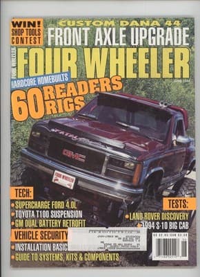 Four Wheeler June 1994 GMC Truck Shop Tools Contest Magazine