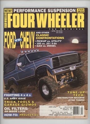Four Wheeler April 1991 Ford Bronco vs Chevy 4x4 Magazine