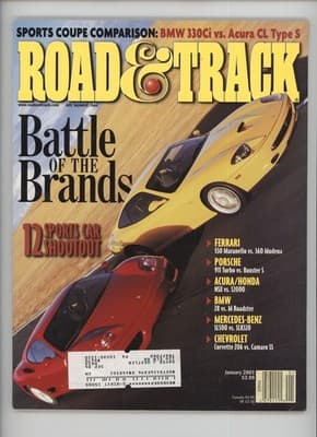 Road & Track January 2001 Sports Coupe BMW 330Ci Acura CL Magazine