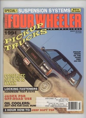 Four Wheeler March 1991 GMC 454 HD Pickup Truck Suspension Magazine