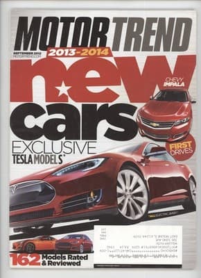 Motor Trend September 2012 Tesla Model S Car Magazine