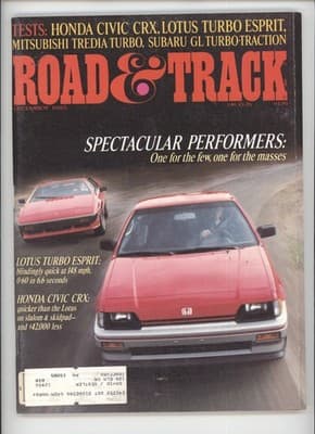 Road & Track December 1983 Lotus Esprit Honda CRX Car Magazine