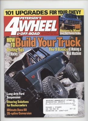 Petersen's 4-Wheel & Off-Road September 2001 101 Upgrades Magazine