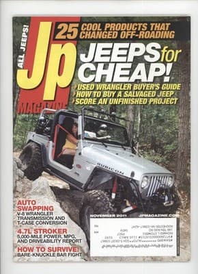 JP Magazine November 2011 Jeep Wrangler Off-Roading Magazine