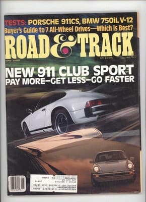 Road & Track May 1988 Porsche 911CS BMW 750iL Car Magazine