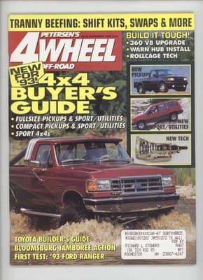 4 Wheel November 1992 Buyer's Guide, New Pickups & Sport Utility Magazine