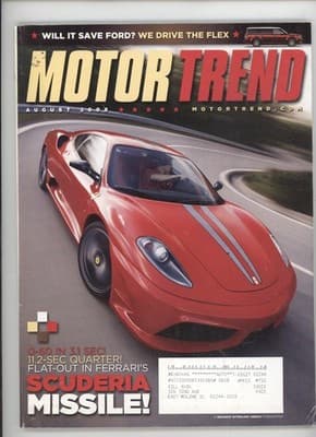 Motor Trend August 2008 Ferrari Scuderia Ford Flex Magazine