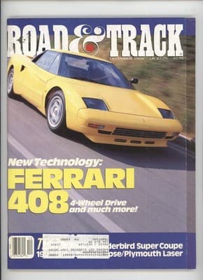Road & Track December 1988 Ferrari 408 4WD Performance Magazine