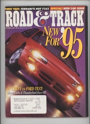 Road & Track October 1994 Ferrari F355 New Car Issue Magazine