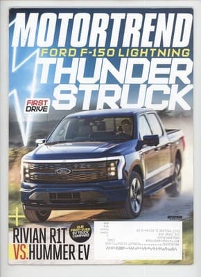 Motor Trend August 2022 Ford F-150 Lightning EV Truck Magazine