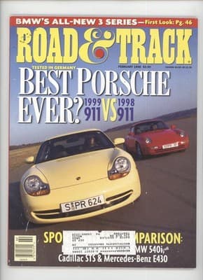 Road & Track February 1998 Porsche 911 1999 vs 1998 Car Magazine