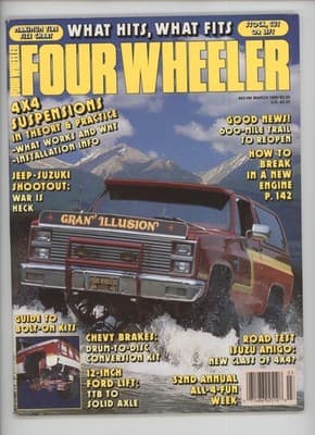 Four Wheeler March 1989 4x4 Suspension Tire Size Chart Magazine
