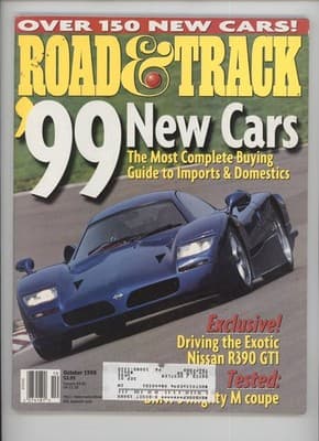 Road & Track October 1998 Nissan R390 GT1 New Cars Magazine