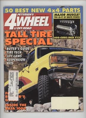 Petersen's 4-Wheel March 1992 Tall Tire Special 4x4 Parts Magazine