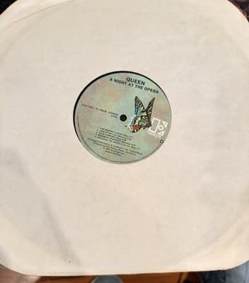 Queen a Night at the Opera Vinyl LP 1975 First Press Elektra No Cover - Image 1