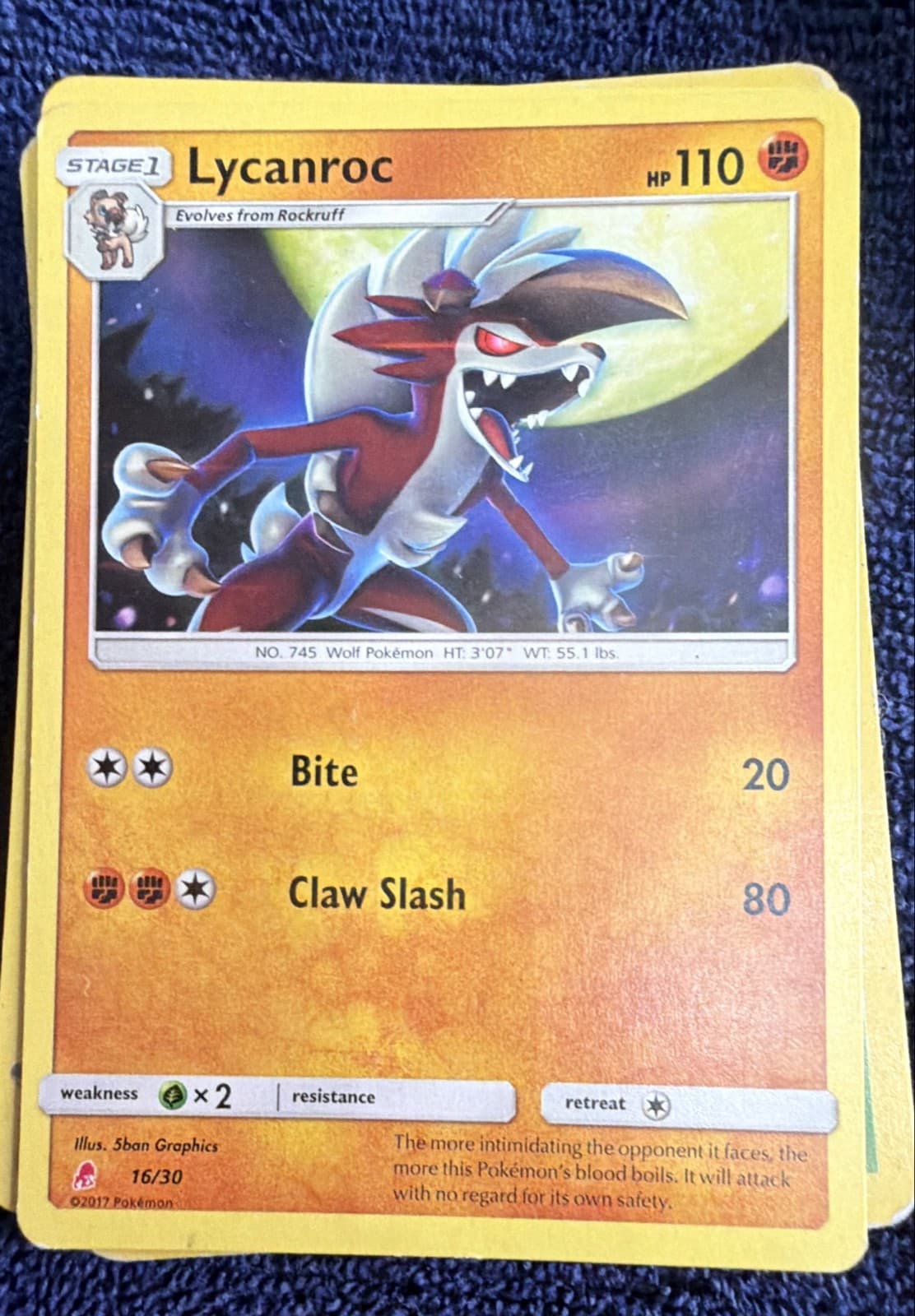 Pokémon TCG Lycanroc Sun & Moon Trainer Kit (Alolan Raichu & Lycanroc) 16/30... - Image 1
