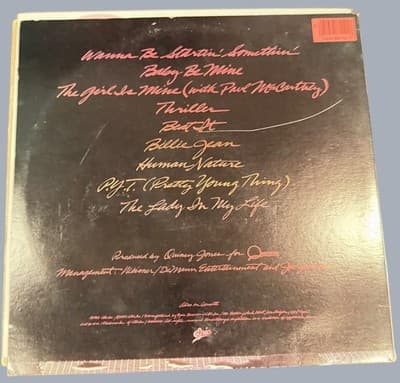 Michael Jackson Thriller Epic QE 38112 LP/Vinyl 1982 First Press by Quincy Jones - Thumbnail 2