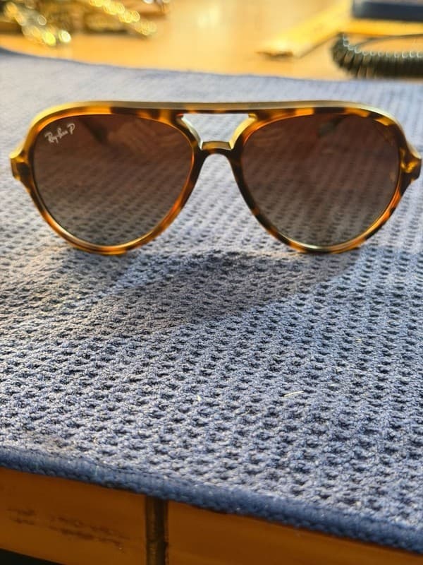 Ray-Ban RB4125 CATS 5000 Polarized Tortoise Aviator Sunglasses 59mm Made Italy - Thumbnail 3