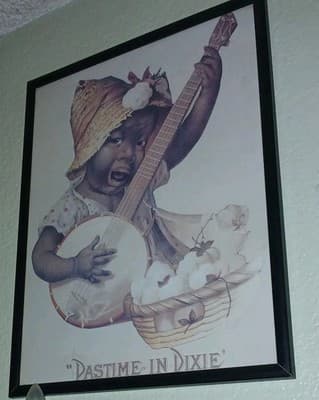 “Pastime In Dixie” Print Frame Rustic & Old Some Flaws 23.5”x31.5” - Image 1