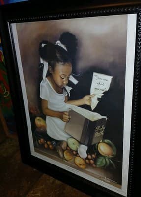 Edwin Lester -You Are What You Eat (Girl) Framed 13.5inchx15.5 inch.Bruce Teleky - Image 1