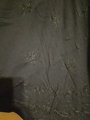 Suzanne Somers Vintage Black Embroidered Open Front Kimono Cardigan Cap - Thumbnail 3