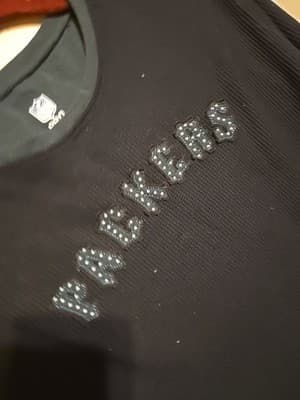 Green Bay Packers Sweater Womens Black Pro line Walffle Shirt 2xl - Thumbnail 3