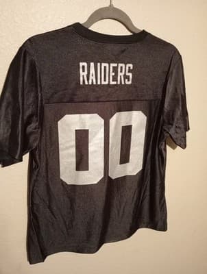 NFL Team Apparel Las Vegas Raiders Football Womens Large Jersey T Shirt Top - Image 1