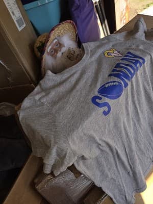 NFL LA Rams Sunday Football Women’s Short Sleeve Heather Gray T-Shirt- Large - Thumbnail 2