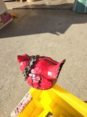 Christmas Cardinals Figures Fat Birds Decor Wreaths Tabletop Rustic Primitive - Thumbnail 4