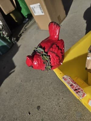 Christmas Cardinals Figures Fat Birds Decor Wreaths Tabletop Rustic Primitive - Thumbnail 5