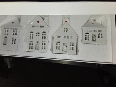 Peace Love World Set of 3 Ceramic Houses - Thumbnail 2