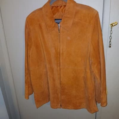 Terry Lewis Classic Luxuries Leather Jacket L Large RN 77025 Orange shoulder pad - Image 1