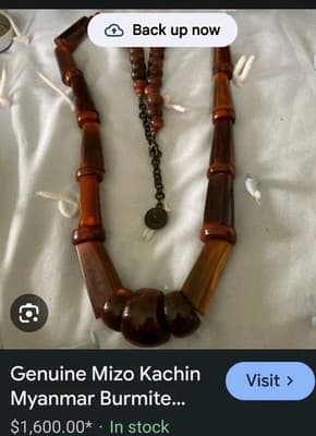 Genuine Mizo Kachin Myanmar Burmite Ethnic Tribal Amber Bead Necklace Jewelry - Image 1