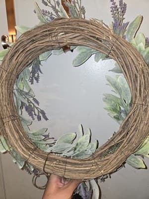 Wicker Park 24" Faux Lavender and Lamb's Ear Wreath - Thumbnail 2