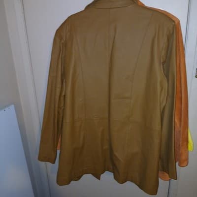 Jessica Holbrook Easy Care Genuine Leather Jacket Size 1xl Never Worn Tan - Thumbnail 4