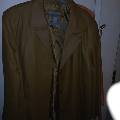 Jessica Holbrook Easy Care Genuine Leather Jacket Size 1xl Never Worn Tan - Thumbnail 2