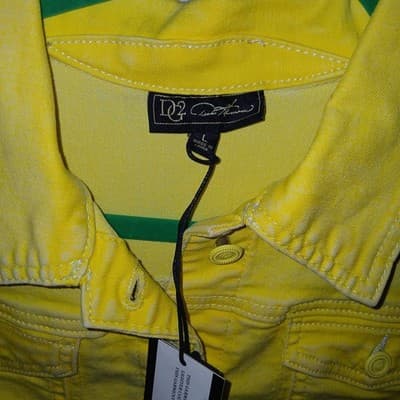 Diane Gillman Yellow Ruffle Hem Jean Jacket - Thumbnail 3