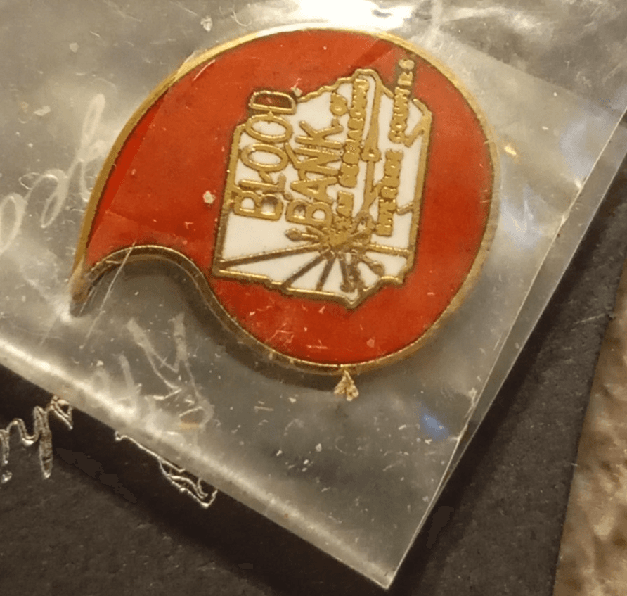 Blood Bank Red Drop of Blood Design Button Badge Pinback 0.75" - Image 1