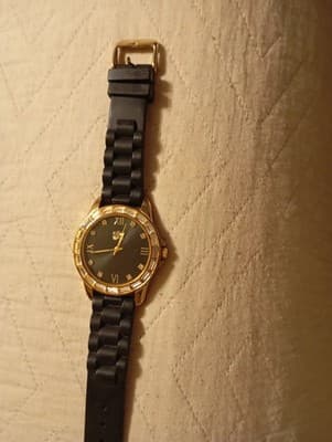 Curations Men's Gold Tone Swarovski Crystal Gem Elements Face Quartz Watch - Thumbnail 2