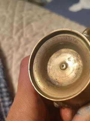 Vintage Solid Brass Indian Made Etched Antique Aftaba Tea Pot Pitcher Genie Lamp - Thumbnail 2