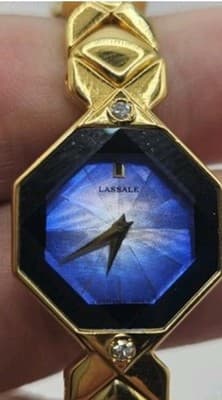 Gold Ladies Seiko Lassale watch Diamond Irridescent dial facet crystal 4n00-6639 - Thumbnail 2